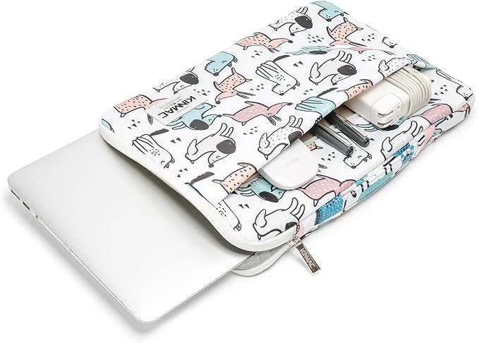 Kinmac 360° Protective Laptop Sleeve Case Bag Cover with Handle for MacBook Air 15 inch,15 inch-15.6 inch HP,Lenovo,Dell,ASUS,Acer Notebook Computer (Cartoon Dogs)