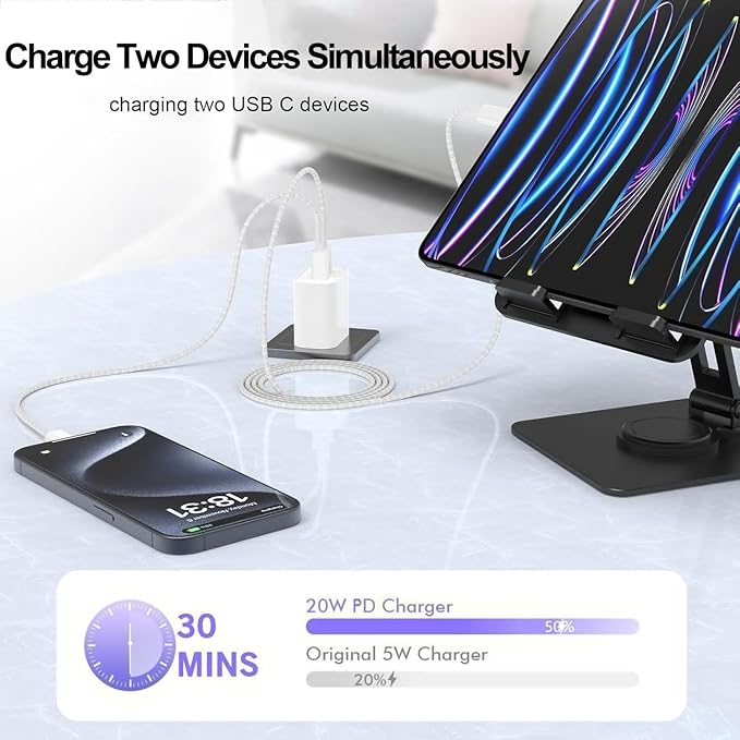 iPhone 17/16/15 Fast Charger,2-Pack USB C 2in1 Dual PD Charging Block with 10FT Long Type C to C Woven Charger Cable for Apple iPhone 17e/17 Pro Max/17 Pro/Air/iPhone 16 Pro Max/16e/15 Pro/15 Plus