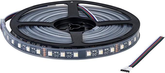 BTF-LIGHTING RGBW LED Strip Lights,UL Listed,5050 4 Colors in 1 RGB + 6000K-7000K Cool White,24V DC,16.4ft/5m 60LEDs/m 12mm Black PCB, IP67 Waterproof for Home Decoration(No Adapter or Controller)
