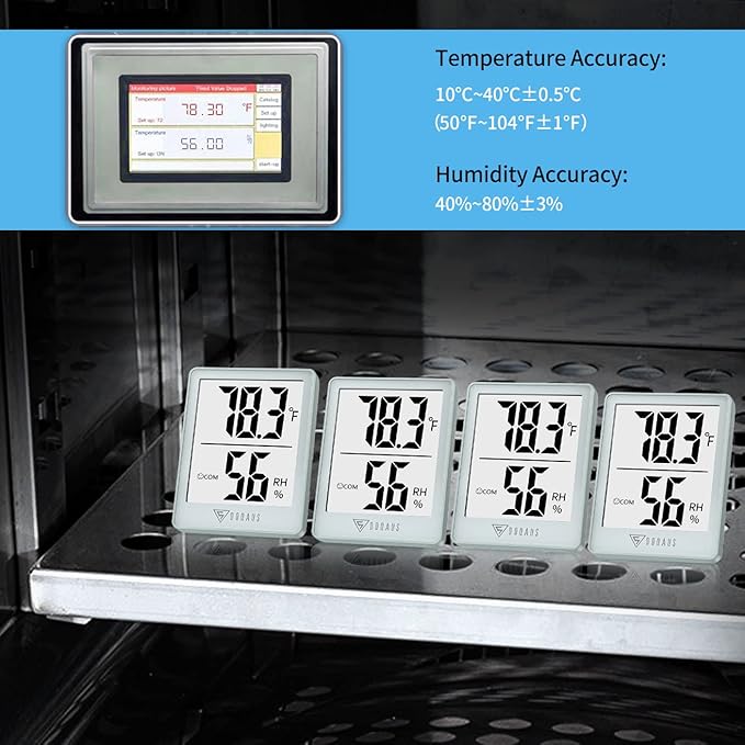 DOQAUS Digital Hygrometer Indoor Thermometer Humidity Gauge Room Thermometer with 5s Fast Refresh Accurate Temperature Humidity Monitor, Light Blue