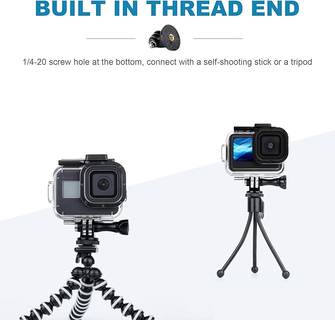 Tripod Mount for GoPro Tripod Mount Adapter with Thumb Screws Compatible with GoPro Hero 13 12 11 10 9 8 7 6 5 4 3 3+ 2 1 Session Fusion MAX DJI Osmo Action Camera