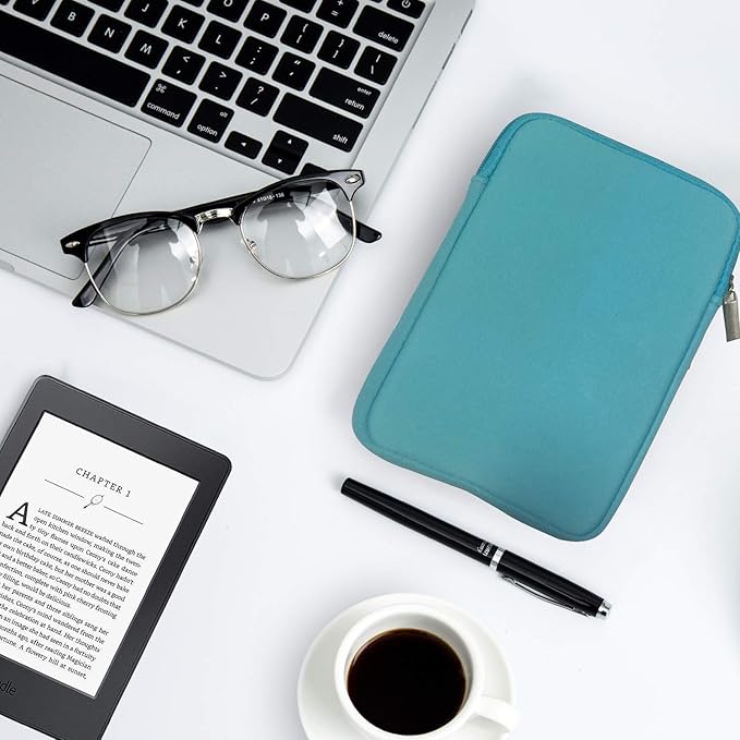 9-10 Inch Tablet Sleeve Bag, HannyBoo Protective Neoprene Zipper Case Cover for iPad 9.7 2018, iPad Pro 9.7, iPad 4/3, iPad Air 2, Surface Go, Galaxy Tab S3 9.7 inch, iPad 6th Generation - Light Blue