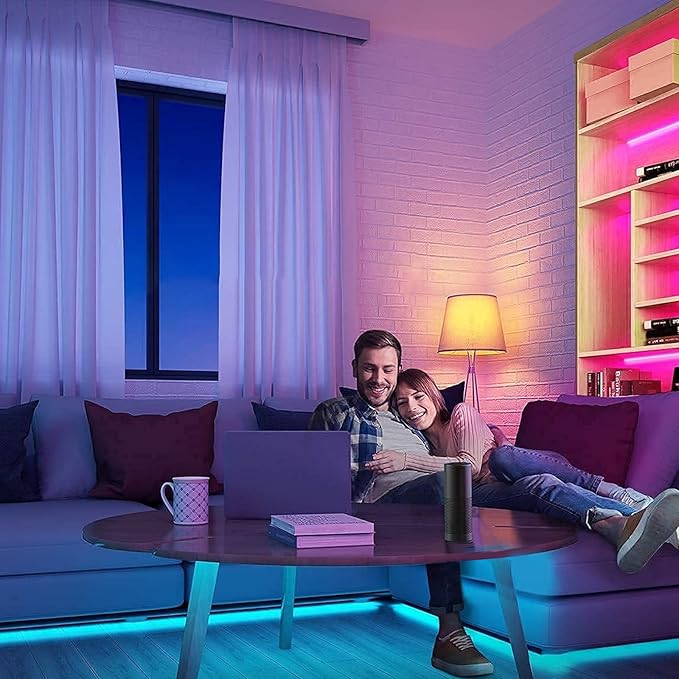 PSTAR Led Lights for Bedroom,32.8ft Music Sync Color Changing RGB led Strip Lights with Remote App Control Bluetooth LED Lights,USB-Powered,for Room TVs Computer Home Cinema Party Decorations