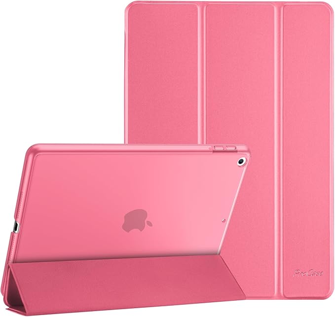 ProCase Smart Case for iPad 9.7 Inch iPad 6th/5th Generation 2018 2017(Model: A1893 A1954 A1822 A1823), Ultra Slim Lightweight Stand Cover with Translucent Frosted Back -Melonpink