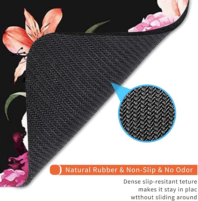 Square Mouse Pad Pretty Peony Flower, Personalized Premium-Textured Custom Mouse Mat Design, Washable Mousepad Cloth, Non-Slip Rubber Base Computer Mouse Pads for Wireless Mouse