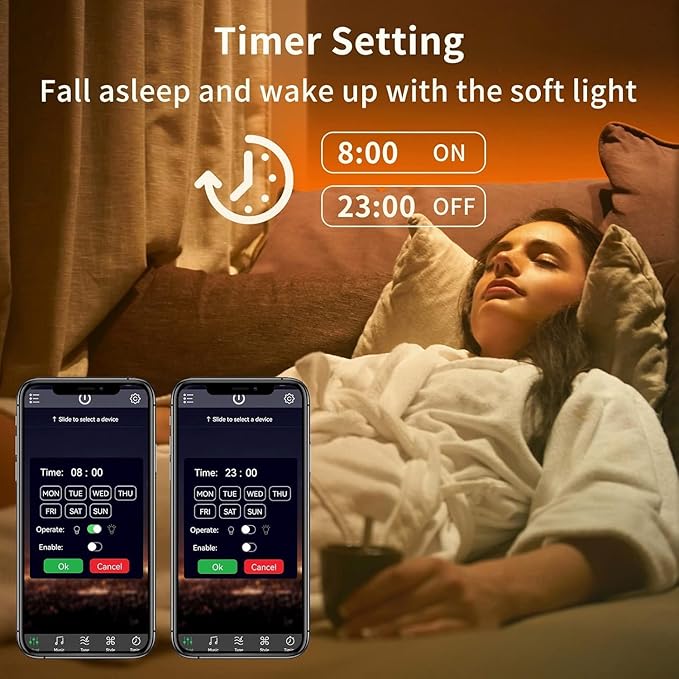 KSIPZE Led Lights for Bedroom 65.6ft Led Strip Lights with Remote RGB Color Changing Music Sync Bluetooth Smart App Control for Room Bedroom Lighting Flexible Home Décor