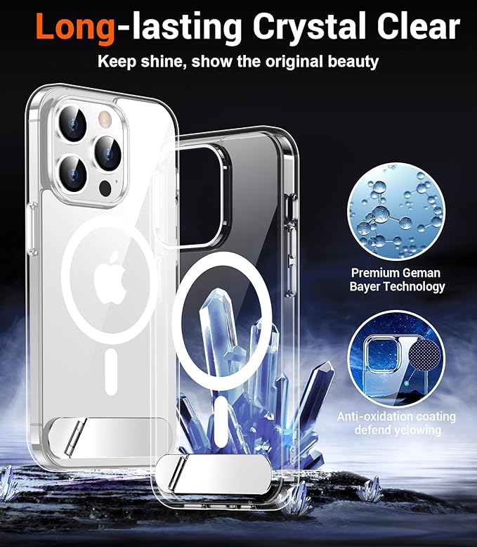 Magnetic Compatible with iPhone 14 Pro Case, [Built-in Invisible Kickstand][Compatible with MagSafe] [Military Grade Shockproof] Slim Thin Phone Case for iPhone 14 Pro 6.1