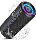 Portable Bluetooth Speaker, 2026 Bluetooth 5.4 Wireless Speaker with 20W HD Loud Stereo Sound, TWS Pairing, 20H playtime, RGB Lights, IP7, Built-in Mic, for Outdoor, Home, Beach, Party, Gift, Black