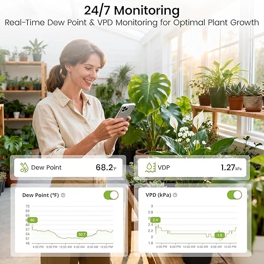 MOCREO WiFi Room Thermometer Hygrometer, Remote Email App Alert, 2 Years Data Export, 2 Years Battery, No Subscription, 3 Smart Temperature Sensors for RV, Greenhouse, Vacation Home, HVAC