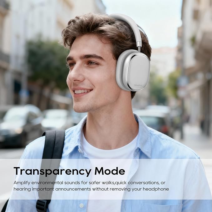Srhythm NiceComfort 95 Hybrid Noise Cancelling Headphone Wireless, Bluetooth Headset with Transparency Mode,ENC,HD Sound