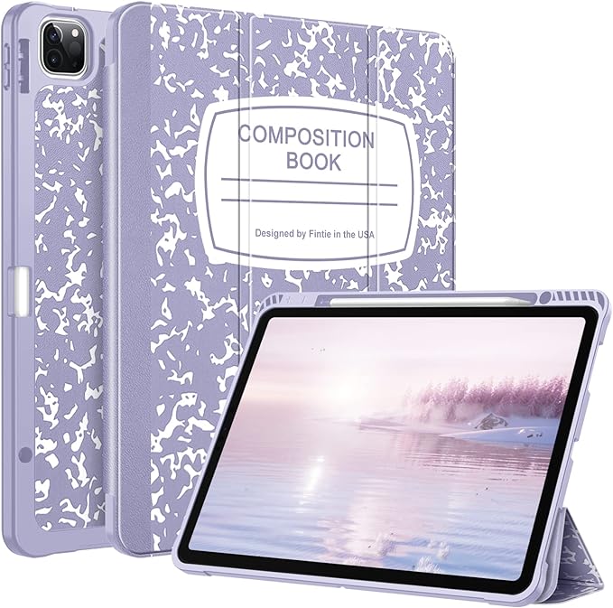 Fintie Case for iPad Pro 12.9-inch 6th Generation 2022, [Built-in Pencil Holder] Slim Soft TPU Protective Cover with Auto Wake/Sleep, Also Fit iPad Pro 12.9" 5th & 4th & 3rd Gen, Lilac