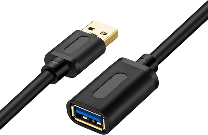 Tan QY USB 3.0 Extension Cable 1Ft-1Pack, USB 3.0 High Speed Extender Cord Type A Male to Female for PlayStation, Xbox, USB Flash Drive, Hard Drive, Card Reader,Scanner,Printer,Keyboard(1Ft-1Pack)