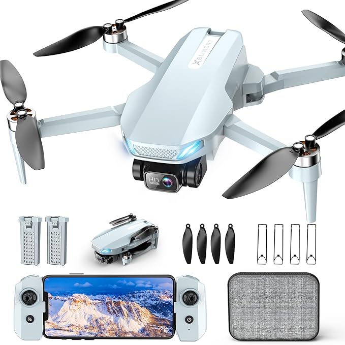 Drone with Camera, 2K HD FPV Drones for Adults, Mini Drone with Gravity Control, One Key Take Off/Land, Waypoint Fly, Gestures Selfie, 3 Speed Modes, RC Drone for Beginners with 2 Batteries