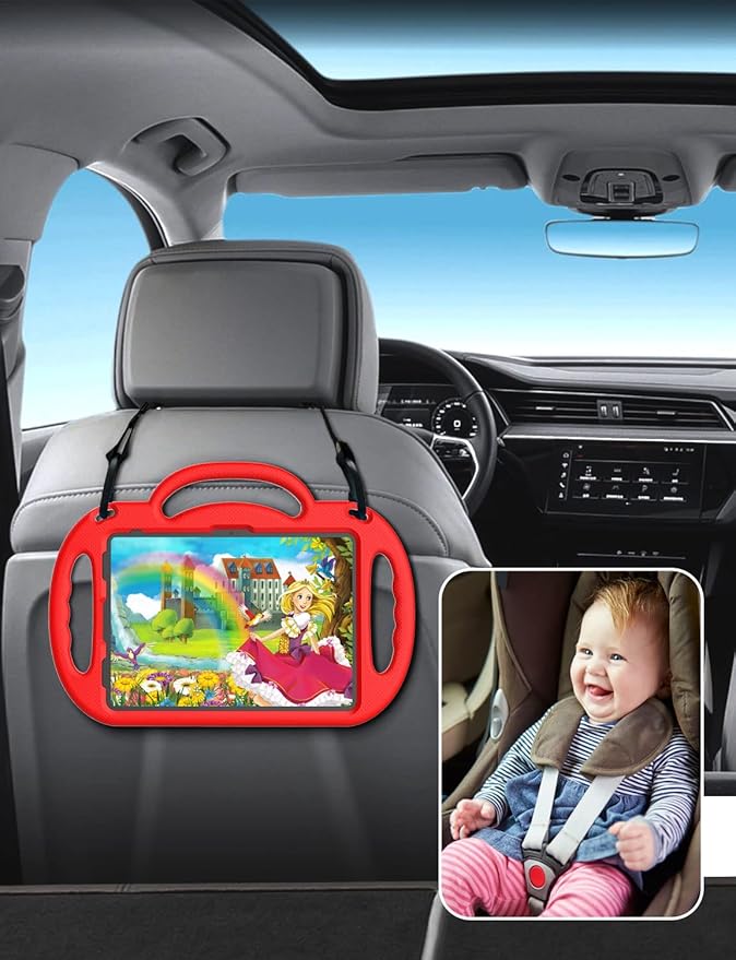 SUPLIK Kids Case for New iPad 11th Gen (A16) 11-inch 2025 & 10th Generation 10.9" 2022 & Air 11" 2025/2024 & Air 5th/4th Gen & Pro 11, Durable Shockproof Cover with Shoulder Strap Handle Stand, Red