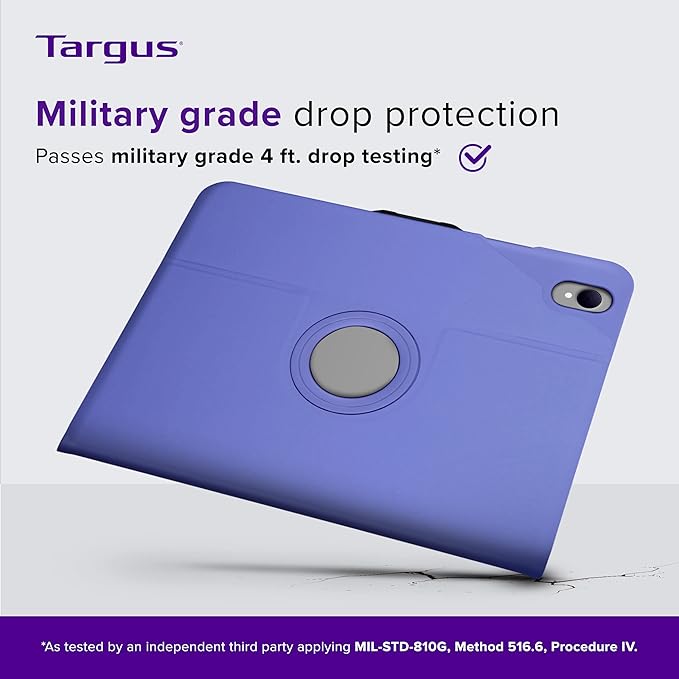 Targus VersaVu iPad 10th Generation Case 2022 iPad 10.9 Inch Case, iPad 10 Case 360 Degree Rotating Military Grade Drop Protection Cover for 10.9” iPad 10th Gen 2022 Magnetic Close, Purple(THZ93507GL)