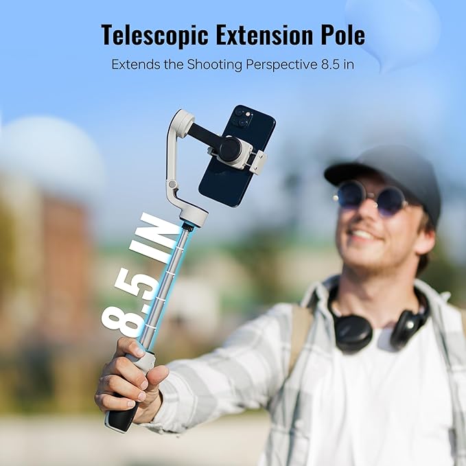 ZHIYUN CINEPEER CQ5 Combo 3-Axis Stabilizer for iPhone, Android Smartphones with AI Face Tracking, Fill Light, Compact & Portable, 11-Hour Battery