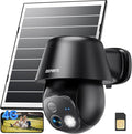4G LTE Cellular Solar Security Cameras Wireless Outdoor, No WiFi Ultra Solar Panel Camera, 24/7 Recording, 2K Color Night Vision, 360°Pan Tilt, 2-Way Audio, AI Motion Detection, Built in SIM Card