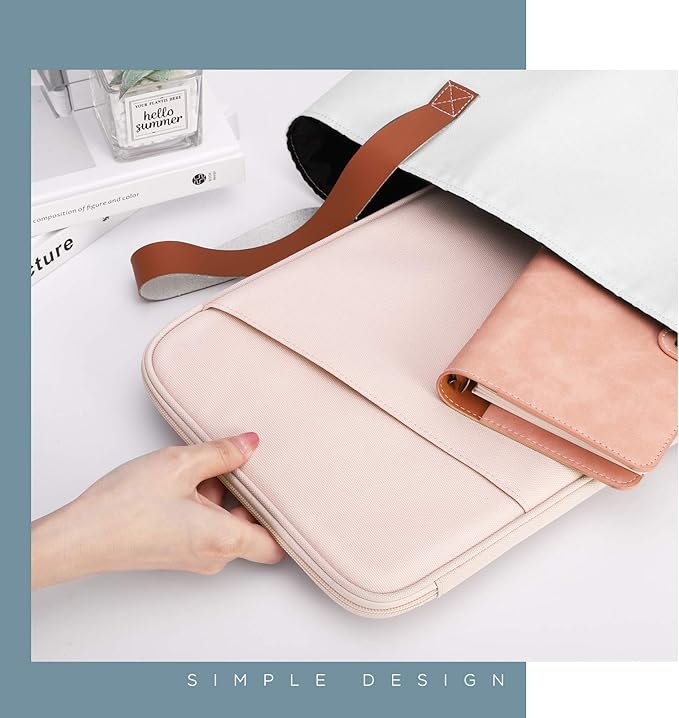 TiMOVO 9-11" Tablet Sleeve Bag for iPad 11-inch A16 2025, iPad 10.9"/10.2"| Air 11 Inch/5th/4th Gen. 10.9", Galaxy Tab A9+/A11Plus 11", Protective Bag with Pocket, Pink