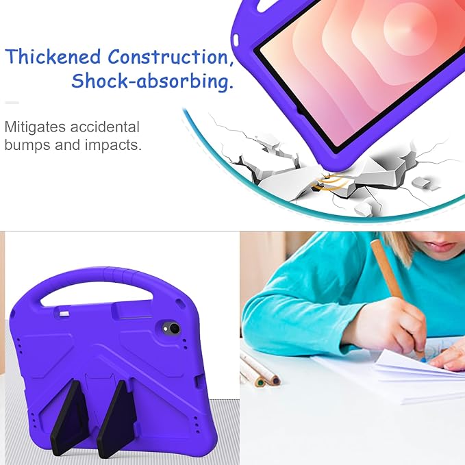 Kids Case for Samsung Galaxy Tab S11 2025 11" Tablet, Techcircle Light Weight Shock Proof EVA Foam Handle Rugged Stand Protective Case, Purple