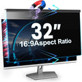 Magnetic Computer Privacy Screen 32 Inch，Aesthetic Hanging Privacy Screen for Computer Monitor with Anti-Blue Light Coating, Removable Magnetic Attachment Computer Monitor Privacy Shield