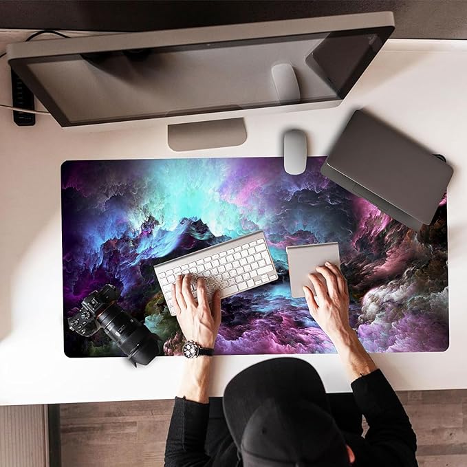 Extra Large Gaming Mouse Pad 31.5"x15.7"｜ Cosmic Colors-Themed XXL Keyboard Pad, Mouse Mat, Desk Pad, Non-Slip Rubber Base & Stitched Edges - Extended Mousepad for PC/Laptop/Office/Home Decor
