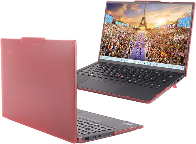 mCover Hard Case ONLY Compatible for 2024-2025 14" Lenovo ThinkPad X1 Carbon Gen 12 Windows Notebook PC (with 180-degree Hinge, NOT Fitting Any Other Lenovo Models) - Red