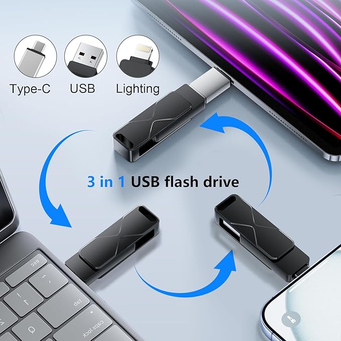 256GB USB Flash Drive High-Speed Thumb Drive- Portable Jump Drive for Data Storage, Backup, and File Transfer for PC Laptop Desktop (Black, 256)