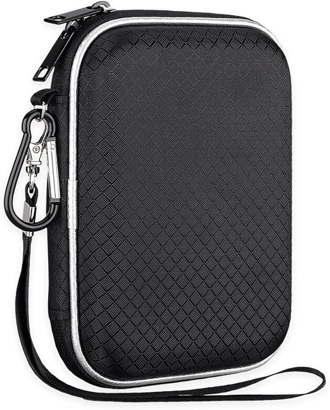 Lacdo Hard Drive Carrying Case for Western Digital WD My Passport/WD Elements/My Passport Ultra Portable External Hard Drive 1TB 2TB 3TB 4TB 5TB 6TB USB 3.0 2.5 inch HDD Travel Bag, Black