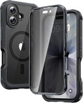 Diaclara Magnetic Designed for iPhone 17 Case 6.3'' [Full Camera Protection] Full Body Bumper,[Compatible with MagSafe] Phone Case w/Built-in Privacy Screen Protector,Black