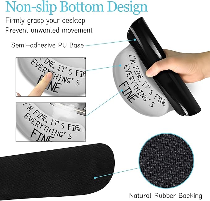 LIMKRIAN Cat Ergonomic Mouse Pad with Wrist Rest Desk Mat Sets Accessories, Cute Mouse Pads for Desk, Gaming Mouse Pad Wrist Support, Keyboard Mat Wrist Rest Cup Coaster Funny Office Desk Accessories