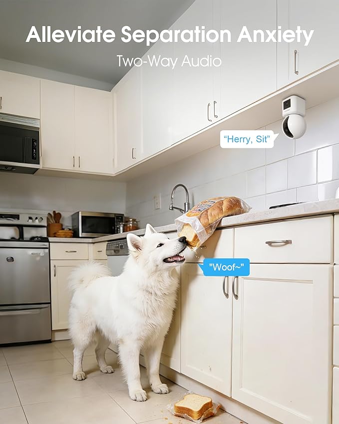 ARCCTV Dual Lens Indoor Security Camera, 2.5K WiFi 6 Pet Camera with Phone App, 360° Dog Camera for Home Security, 5GHz Wireless, 2-Way Audio, Motion Tracking, Night Vision, Baby Monitor