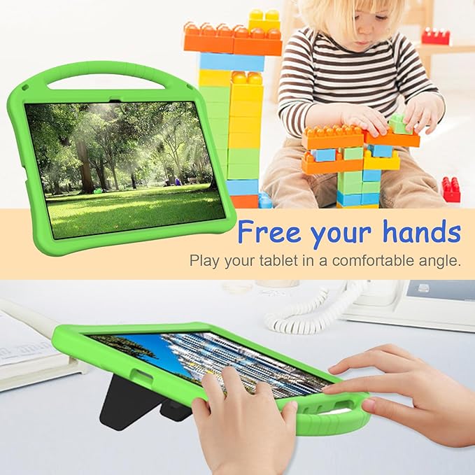 Kids Case for Samsung Galaxy Tab S11 Ultra 2025 14.6" Tablet, Techcircle Light Weight Shock Proof EVA Foam Handle Rugged Stand Protective Case, Green