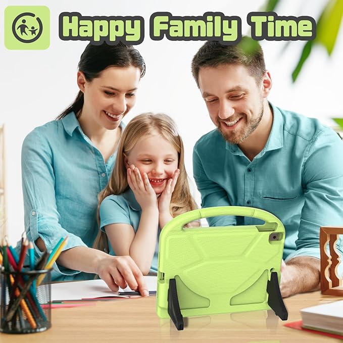 YIHE Kids Case for iPad 9th/8th/7th Generation, iPad Pro 10.5 & Air 3, Shockproof Protective Cover with Handle Stand & Screen Protector for 10.2/10.5 Inch iPads, Light Green