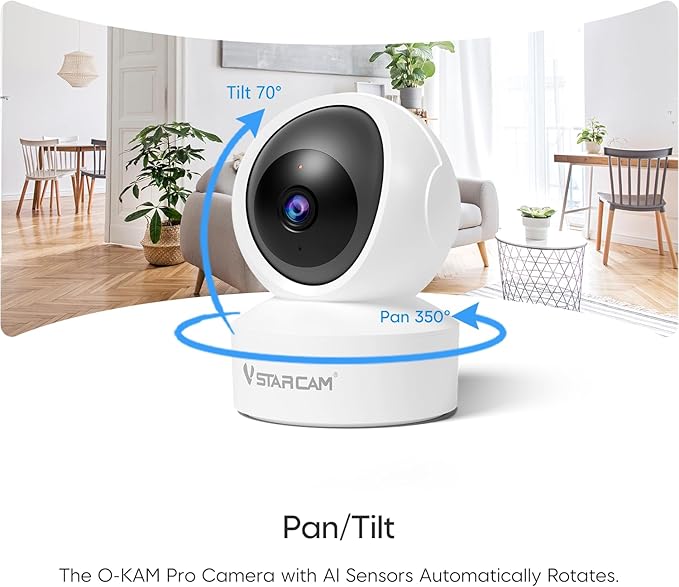 VSTARCAM 3MP Pet Camera Indoor with Phone App, 360° Indoor Security Camera with Color Night Vision, Motion Detection & 2-Way Audio, 24/7 SD & Cloud Storage 02