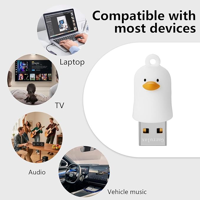 USB Flash Drives, 16GB/32GB/64GB/128GB Silicone USB2.0 High Speed Thumb Memory Stick Pen Date Storage Pendrive U Disk (Cute Goose, 64GB)