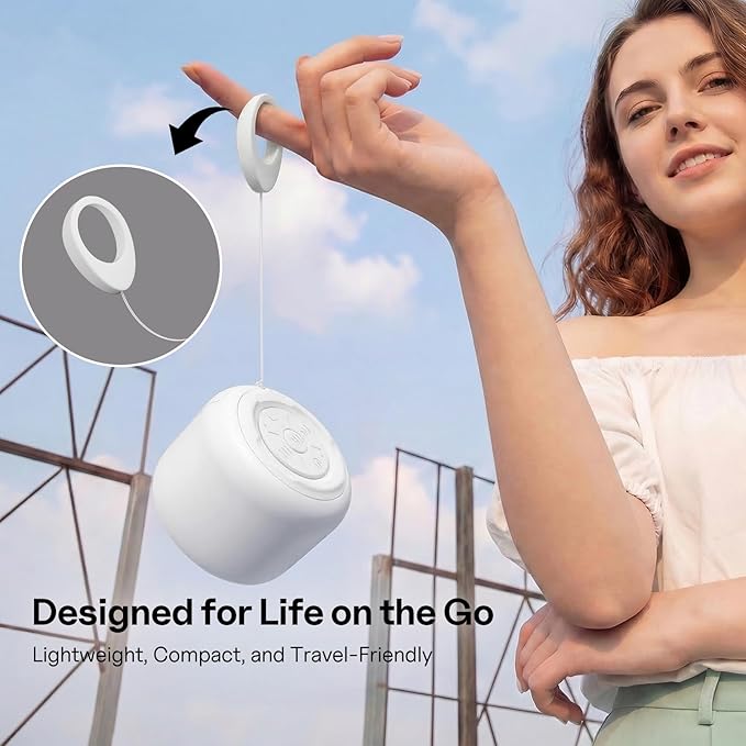 Bobtot Portable Bluetooth Speakers with Strap Easy to Carry, Wireless IPX5 Waterproof Mini Speaker with Loud Stereo Sound, 20 Hours Playtime, Rechargeable Battery, Built-in Microphone, White