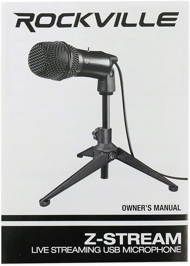 Rockville Z-Stream USB Condenser Microphone, 14mm Cartridge, Plug-and-Play, Omnidirectional, Noise Filter, Adjustable Sensitivity, for Podcasting, Gaming, YouTube