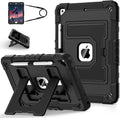 for iPad 9th/ 8th/ 7th Generation Case 10.2 Inch iPad Case 9th Generation with Pencil Holder,Heavy Duty Shockproof Cover for i Pad 10.2 Cases 2021/2020/ 2019,Black