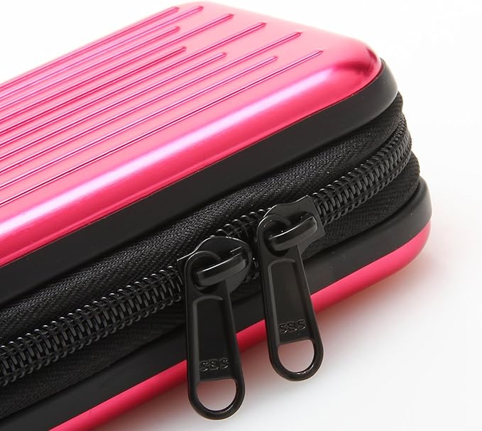 KAYOND Anti-Shock Silver Aluminium Carry Travel Protective Storage Case Bag for 2.5" Inch Portable External Hard Drive HDD USB 2.0/3.0 (Red)