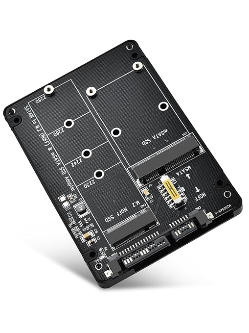 ELUTENG M.2 to SATA Adapter - 2 in 1 Converter for MSATA/M.2 NGFF SSD to 2.5" SATA III, Supports B&M Key, Not for M Key
