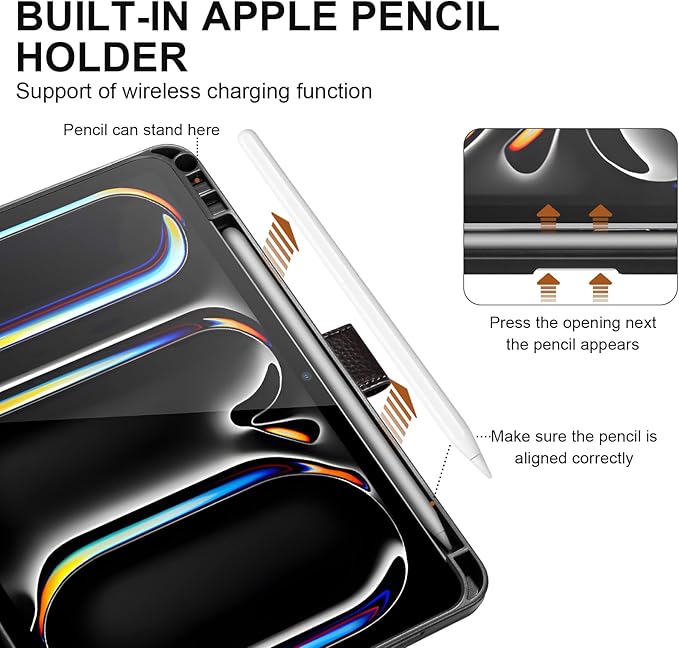 Genuine Leather Case for iPad Pro 11 inch Case (M5) 2025 / (M4) 2024 | with Pencil Holder and Adjustable Stand, Magnetic Closure, Auto Wake/Sleep Cover | Dark Brown