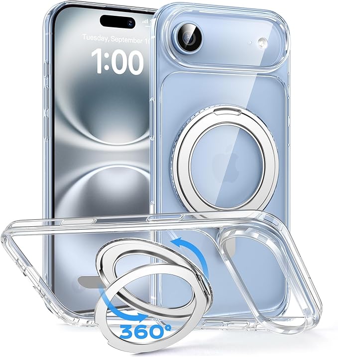 MAGIC JOHN for iPhone 17 Air Case [Camera Control Button] [Compatible with MagSafe] Scratch-Resistant Cover, Military-Grade ShockAirof, Magnetic Phone Case for iPhone 17 Air, Clear