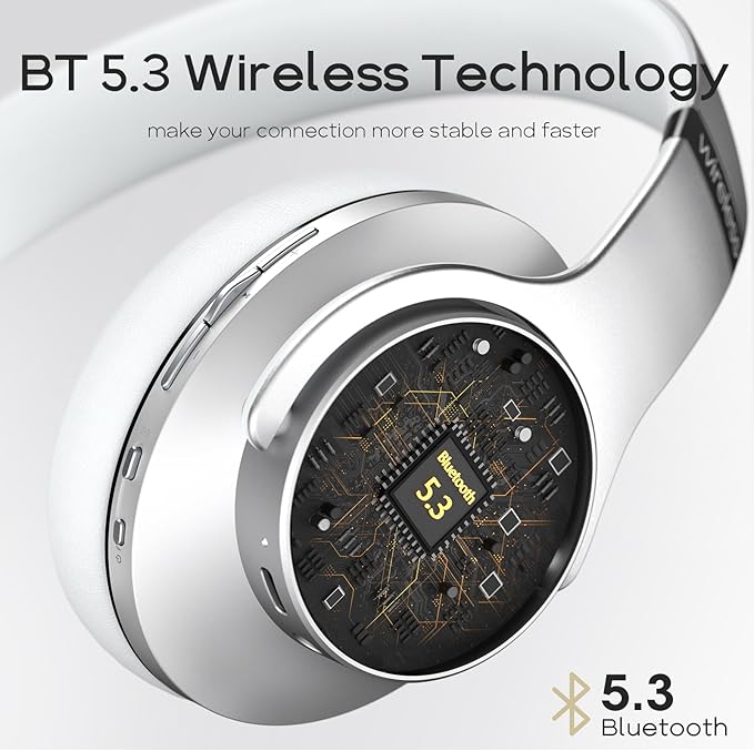 DOQAUS Bluetooth Headphones Over Ear, 90H Playtime, 3 EQ Modes, HiFi Audio, ENC Mic, Reinforced Durable Frame & Soft Earpads for Extended Wear, Phone, PC, Travel