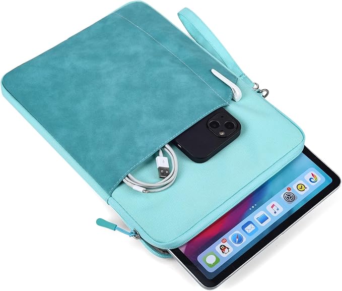 CAAORDKSO 9-11 Inch Tablet Sleeve Case for 11 inch iPad A16 / 11 inch iPad Pro M4 / 11” iPad Air M2 M3 / 10.2 10.5 10.9" iPad, Air 5/4/3, Tab S8/S9/A9+ 11", Amazon Fire Max 11/ Fire HD 10 tablet, Blue