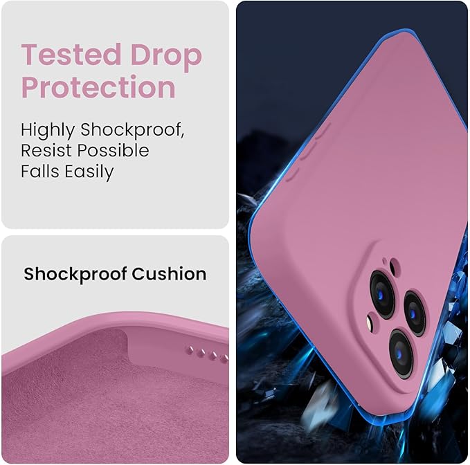 FireNova Designed for iPhone 16 Pro Case, Silicone Upgraded [Camera Protection] Phone Case, Soft Anti-Scratch Microfiber Lining Inside, 2024, Lilac Purple
