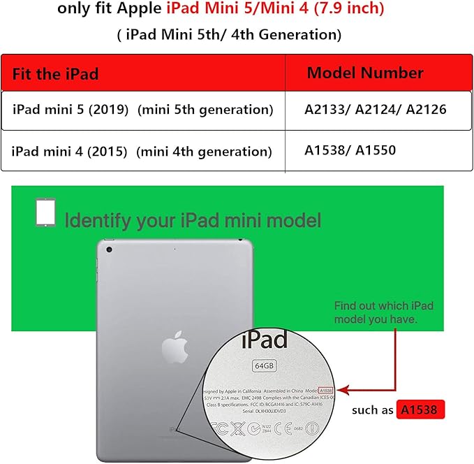 Clear Back Case for iPad mini 5 (2019) & iPad mini 4 (2015) 7.9" Transparent Soft Flexible TPU Shockproof Bumper Crystal Silicone Gel Rubber Cover for iPad mini 5th/4th Generation, Clear