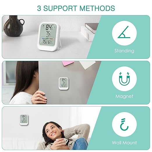 ORIA Digital Thermometer Hygrometer, Wireless Indoor Outdoor Thermometer, Temperature Humidity Monitor with MAX/MIN Record, ℃/°F Switch, Comfort and Trend Indication, for Home, Cellar, Greenhouse