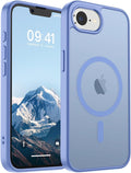 SUPFINE Magnetic for iPhone 17e Case/iPhone 16e Case (Compatible with MagSafe)(Military Grade Drop Protection) Translucent Matte with Anti-Fingerprint Phone Case,Blue Purple