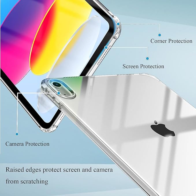 for iPad (A16) 11th Generation Case 11 inch 2025/iPad 10th Generation Case 10.9 inch 2022, UUcovers Clear Transparent Soft TPU Back Cover Shockproof Silicone Bumper Anti-Yellow Corner Protective Shell