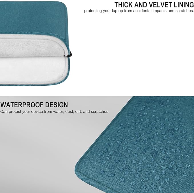 Laptop Case Sleeve 14 Inch, Shockproof Protective Traveling Computer Cover, Water Resistant Portable Laptop Bag Compatible for Lenovo, HP, Dell, Asus, MacBook Air/Pro, Light Blue